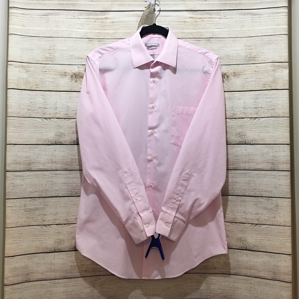 Van Heusen Pink Button Down Dress Shirt Size M - Picture 2 of 8